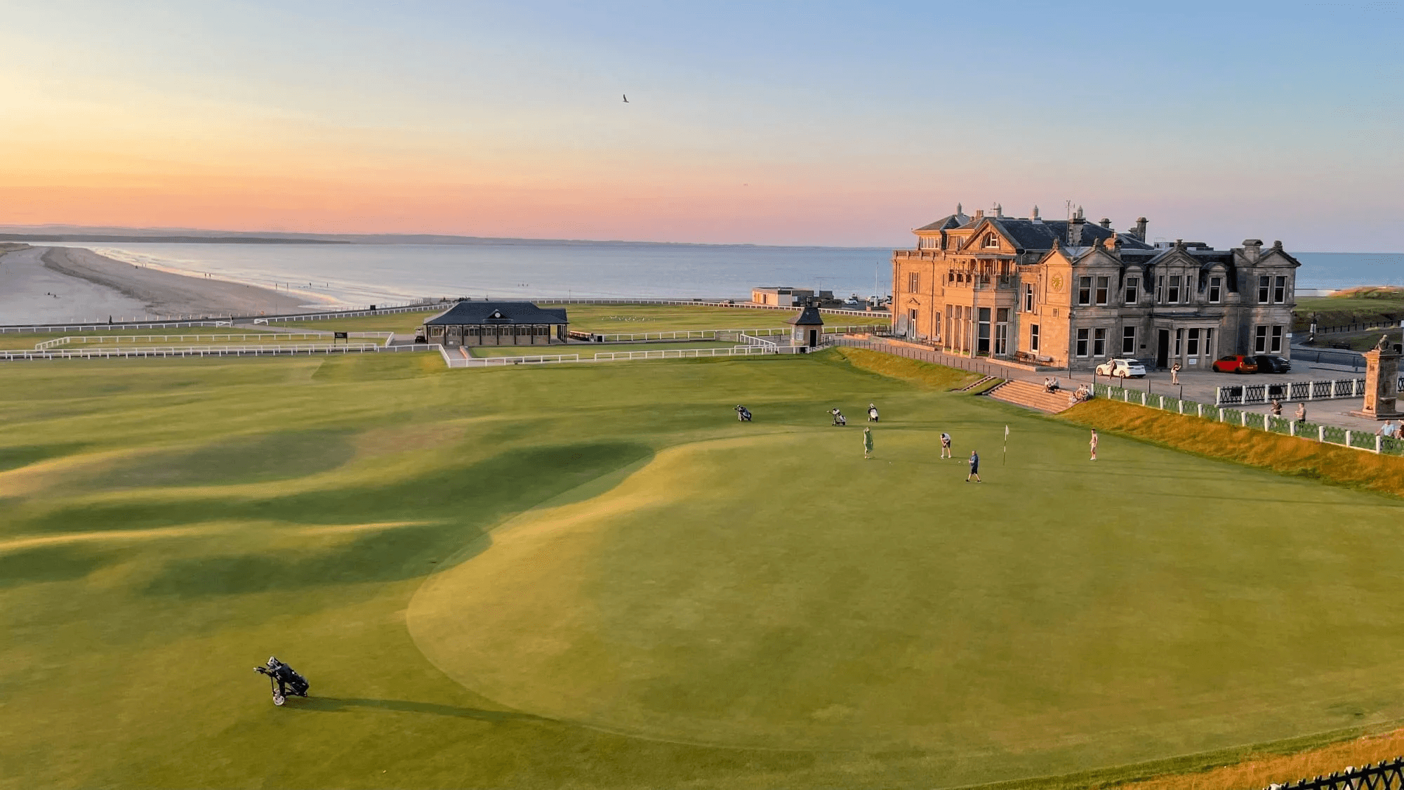 Scenic view of St Andrews Old Course golf course in St Andrews, Fife